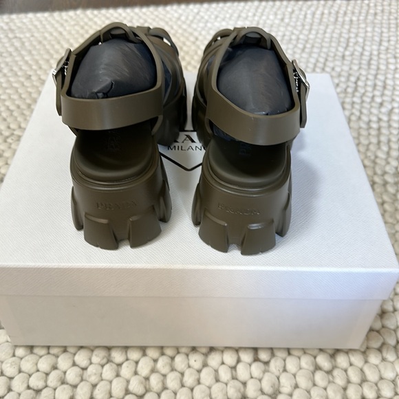 Prada Women’s Rubber Monolith Sandals - Hunter Green